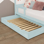 Tiroir de lit 90 x 200 avec sommier BUDDY - bleu clair