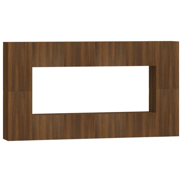 vidaXL Ensemble de meubles TV 8 Pièces Chêne marron Bois d'ingénierie