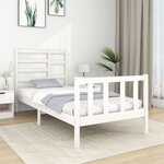 vidaXL Cadre de lit Blanc Bois massif 90x190 cm Simple