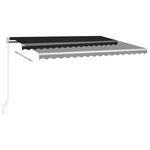 vidaXL Auvent manuel rétractable avec LED 450x300 cm Anthracite