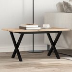 vidaXL Table basse cadre en X 80x50x40 cm bois de pin massif et fonte