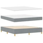 lit box spring vidaXL avec matelas gris clair 180x200 cm en tissu