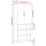 vidaXL Buffet haut Gris béton 69 5x34x180 cm Bois d'ingénierie
