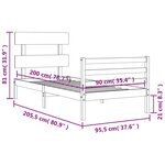 vidaXL Cadre de lit sans matelas blanc 90x200 cm bois massif