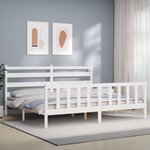vidaXL Cadre de lit sans matelas blanc 200x200 cm bois massif de pin