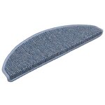 vidaXL Tapis d'escalier autocollants 15 Pièces 65x21x4 cm Bleu