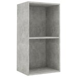 vidaXL Bibliothèque à 2 niveaux Gris béton 40x30x76 5 cm Aggloméré