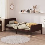 vidaXL Cadre de lit sans matelas marron foncé pin massif 100x200 cm