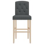 vidaXL Chaises de bar lot de 2 bois massif d'hévéa et tissu