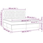 vidaXL Sommier à lattes de lit et matelas et LED Crème 200x200cm Tissu