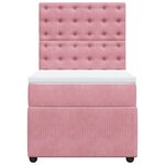 vidaXL Sommier à lattes de lit avec matelas Rose 90x190 cm Velours