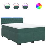 vidaXL Sommier à lattes de lit et matelas Vert foncé 140x200cm Velours