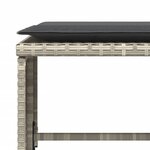 vidaXL Chaise de jardin avec tabouret gris clair résine tressée