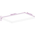 vidaXL Dessus de table 50x30x2 5 cm rectangulaire bois massif d'acacia