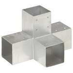 vidaXL Connecteurs de poteau 4 Pièces Forme en X Métal galvanisé 91x91 mm