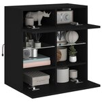 vidaXL Meuble TV mural avec lumières LED noir 58 5x30x60 5 cm