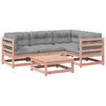 vidaXL Salon de jardin 5 Pièces et coussins bois massif sapin de douglas