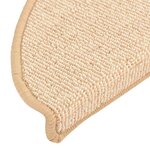 vidaXL Tapis de marches d'escalier 15 Pièces Crème 56x17x3 cm