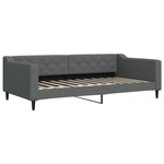 vidaXL Lit de jour avec gigogne et tiroirs gris foncé 100x200 cm tissu