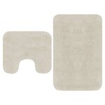 vidaXL Jeu de tapis de salle de bain 2 Pièces Tissu Blanc