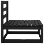 vidaXL Canapés centraux de jardin 2 Pièces noir bois de pin massif