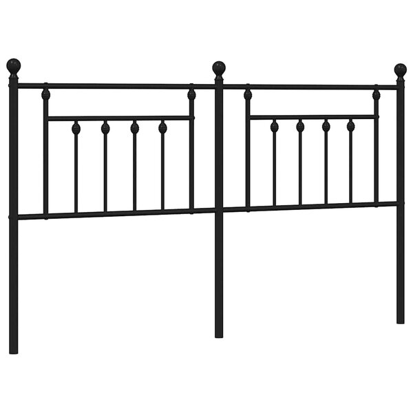 vidaXL Tête de lit métal noir 180 cm