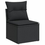 vidaXL Salon de jardin 4 Pièces avec coussins noir résine tressée