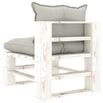 vidaXL Canapé de milieu palette de jardin avec coussins taupe Bois