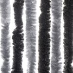 vidaXL Rideau anti-mouches gris et noir 100x230 cm chenille