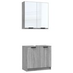 vidaXL Ensemble d'armoires de salle de bain 2 Pièces sonoma gris