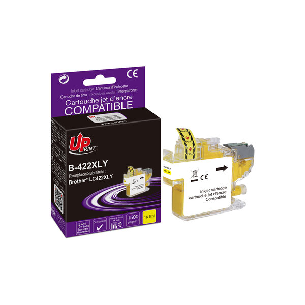 Cartouche encre UPrint compatible Brother LC422 XL Y jaune