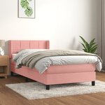 vidaXL Sommier à lattes de lit et matelas Rose 80x200 cm Velours