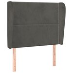 vidaXL Tête de lit avec oreilles Gris foncé 103x23x118/128 cm Velours