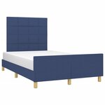 vidaXL Cadre de lit avec tête de lit bleu 120x190 cm tissu