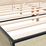 vidaXL Cadre de lit chêne sonoma 180x200 cm bois d'ingénierie et métal