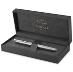 PARKER Sonnet Stylo roller  acier inoxydable  Recharge noire pointe fine  Coffret cadeau