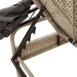 vidaXL Chaise longue avec auvent gris clair résine tressée