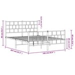 vidaXL Cadre de lit métal sans matelas avec pied de lit noir 160x200cm