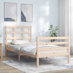vidaXL Cadre de lit et tête de lit 100x200 cm bois massif