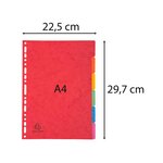 Intercalaires Carte Lustrée 400g 6 Positions - A4 - Couleurs Assorties - X 50 - Exacompta