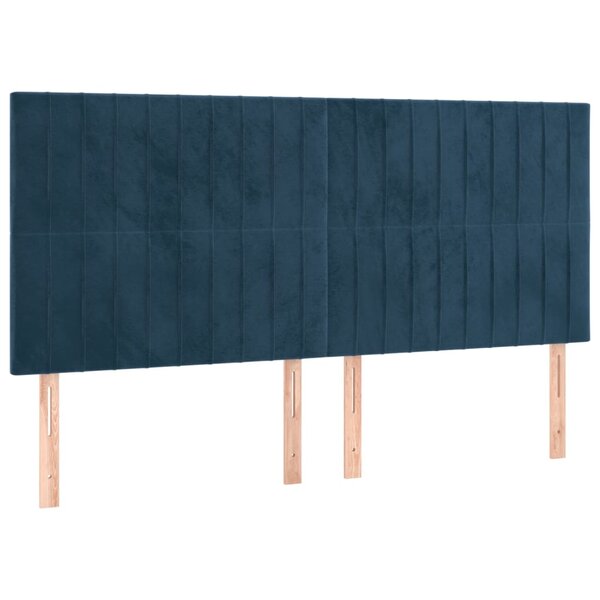 vidaXL Têtes de lit 4 Pièces Bleu foncé 80x5x78/88 cm Velours