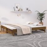 vidaXL Lit coulissant sans matelas marron miel 2x(90x200) cm