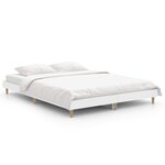 vidaXL Cadre de lit blanc 135x190 cm bois d'ingénierie