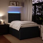 vidaXL Sommier à lattes de lit avec matelas Noir 120x200 cm Velours