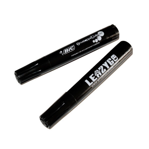 Lot de 10 Feutres marqueurs permanents BIC noir LEAZYGO