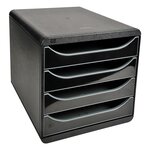 Module De Classement Big Box 4 Tiroirs Glossy - Noir Brillant - Exacompta