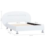 vidaXL Cadre de lit avec LED Blanc Similicuir 100 x 200 cm