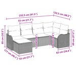 Ensemble de canapé de jardin vidaXL 6 pièces avec coussins noir en poly rotin