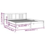 vidaXL Cadre de lit sans matelas blanc bois massif 160x200 cm
