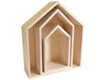 2 blocs de 3 étagères maison en bois